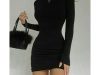 Vestido Cacharrel Gola Alta Manga Longa de Inverno