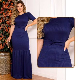 Vestido Feminino LONGO Maria Canelado Social Moda Evangelica Plus Size