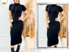 Vestido Feminino Midi Canelado com Manga Elegância e Ousadia em Uma Peça