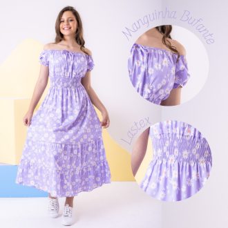 Vestido Infantil Longo com Manga Juvenil Menina Elegante 10/12/14