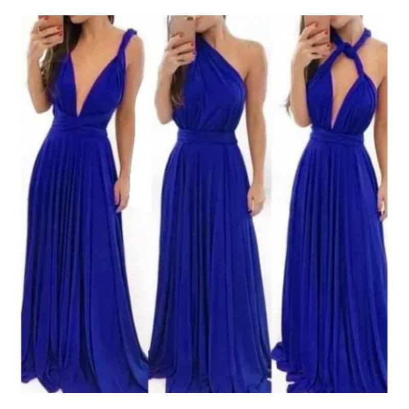 Vestido Longo Feminino Varias Formas Multiuso Festa Casamento formatura 20% Desconto Somente na Shopee