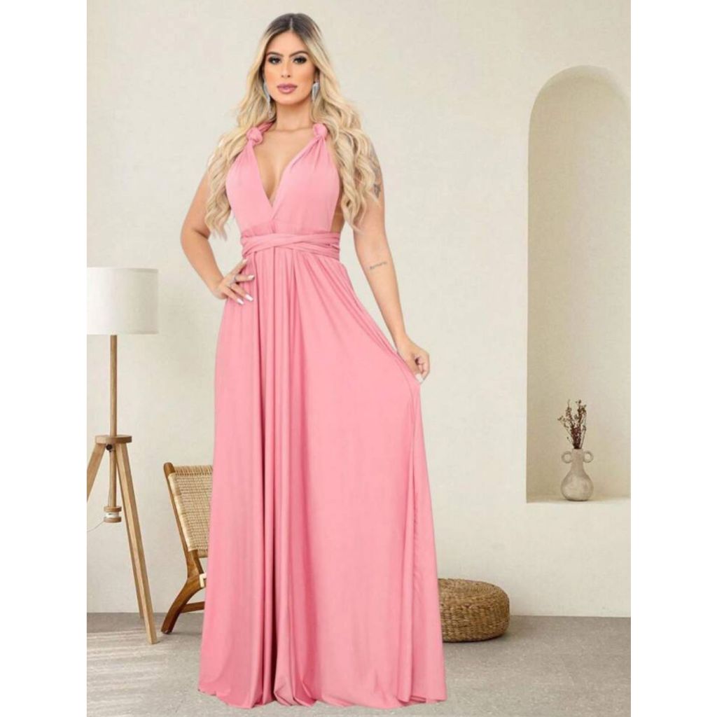 Vestido Longo Feminino Varias Formas Multiuso Festa Casamento formatura Somente na Shopee