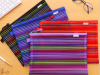 15 Uni Estojo Multiuso Bolsinha Nylon Colorido Estojo Escolar Simples E Barato Promoção