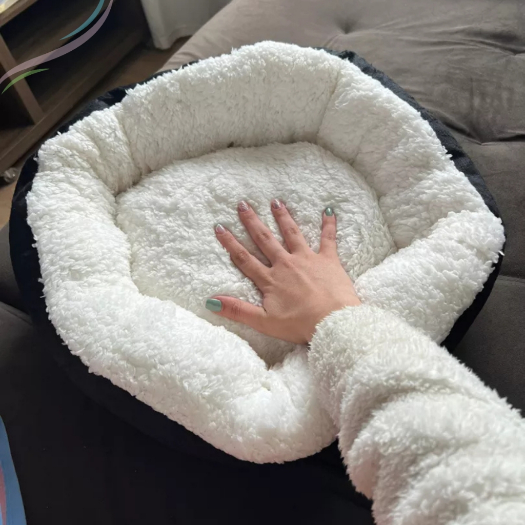 Caminha Redonda Pets Sherpa para Cães e Gatos Macia Quente Confortável Pele de Carneiro Cama Pet