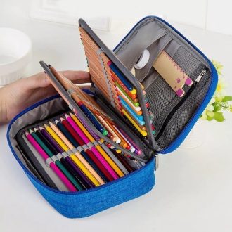 Estojo Box Escolar Grande Organizador Com Divisórias Triplo