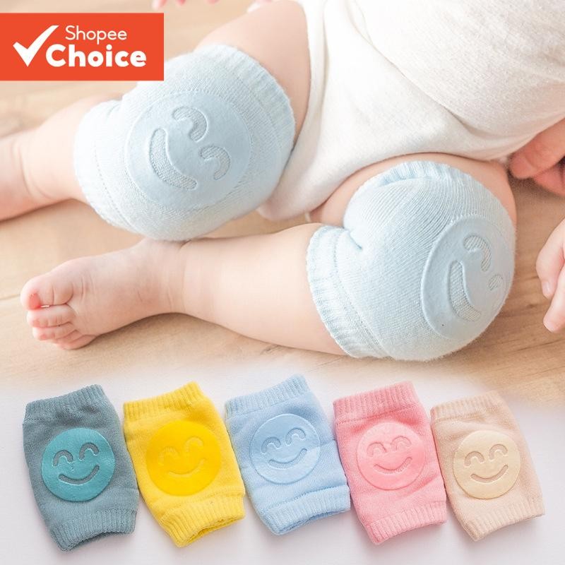Joelheiras E Protetores De Cotovelo Para Bebês Crianças Engatinhando-Design Macio De Rosto Sorridente-Verão