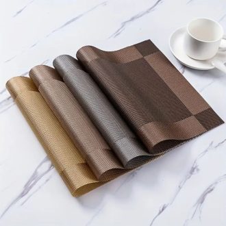 KIT Jogo Americano para Mesa Posta 4 ou 6 lugares em PVC Metalizado