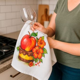 Kit Pano de prato atacado estampado com bainha 100% algodão