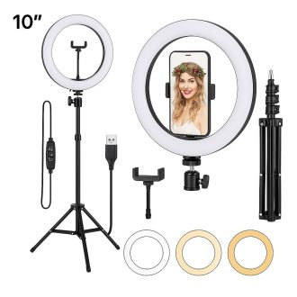 Ring Light Iluminador 10 Polegadas com Tripé Profissional Led Selfie para Celular Profission Premium
