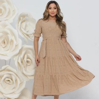 VESTIDO MIDI TRÊS MARIAS FEMININO LAISE DE MALHA FIVELA