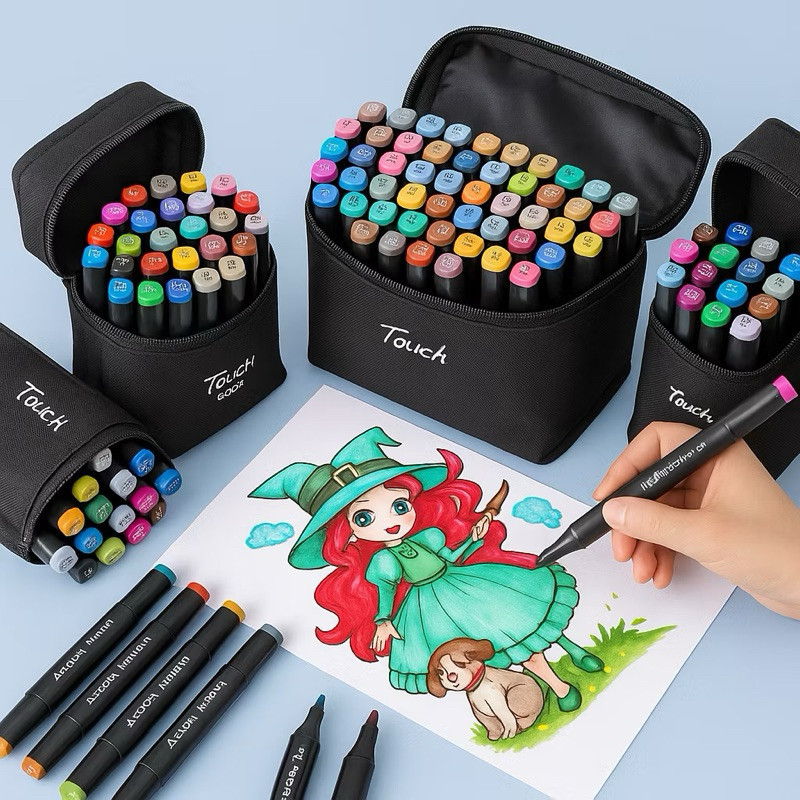 24/36/48/60/80/100/120 Cores Caneta Marcadora canetinhas coloridas Kit Com Ponta Dupla/marcador touch/caneta marker