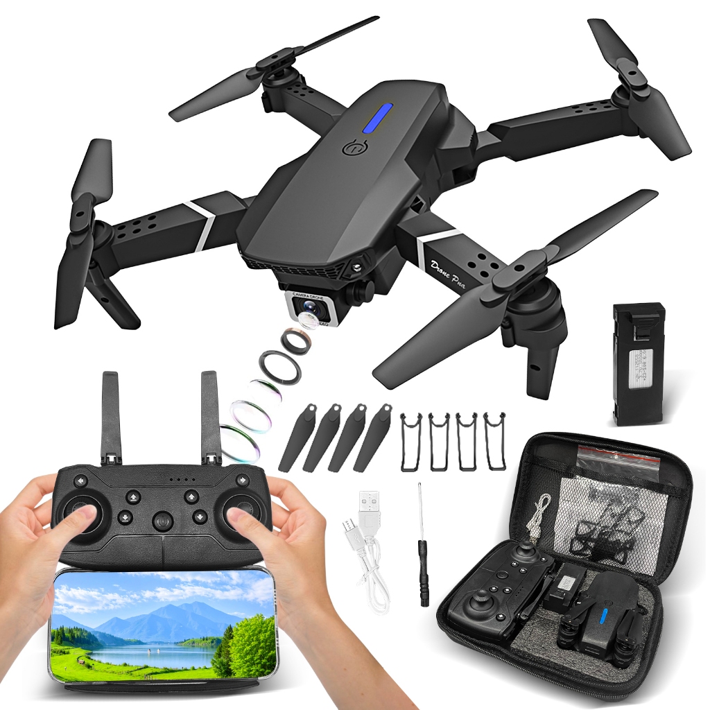 E88 Pro Drone 4K HD Câmera Dupla Posicionamento 1080P WiFi FPV Novo 2025