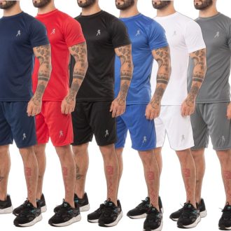 Kit 6 Camisetas Masculinas + 6 Bermudas Academia Esportiva - Conjuntos