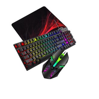 Kit Gamer: Teclado Semi Mecânico RGB + Mouse RGB Óptico + Mouse Pad Profissional, PC, Not, Xbox,Ps5
