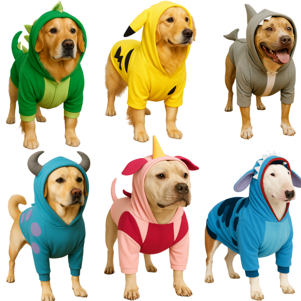 ROUPINHA PET PARA CACHORROS FANTASIA PERSONAGENS MODA KIGURUMI TREND