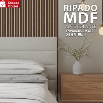 Kit 100 Placas Ripada Painel Decorativo em Mdf de Alta Qualidade Premium 45x11cm - ENVIO FULL