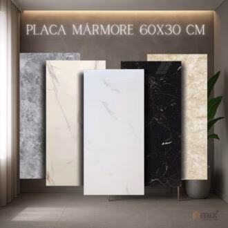 Kit 15 Placas Mármore Vinílico Adesivo 60x30 Parede Decoração Lavável