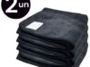 Kit 2 Panos Mágico Microfibra Grande Preto 60x40cm Anti Risco Automotivo Lava Seco Não Solta Fiapos