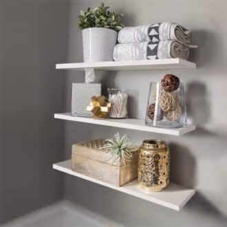 Kit 3 Prateleiras 30cm MDF Sofisticado Nichos Sala Cozinha Quarto Banheiro Com Kit De Instalação