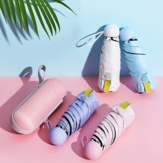 Kit Caixa portátil de armazenamento de mini cápsulas de guarda-chuva anjgg