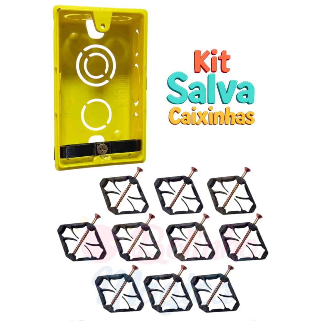 20 Kit Salva Caixinha De Luz P/ Tomada Interruptor Elétrico Reparo Instalação Salva Caixas de Parede