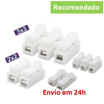 5/10 ou 20 Emenda Sem Solda branco para Fios duplo BRANCO Conector de Pressão ou triplo
