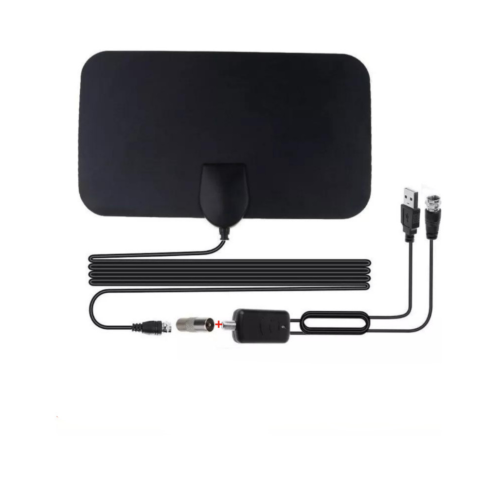 Antena Digital Interna 4k Hdtv Uhf Vhf Amplificador Sinal