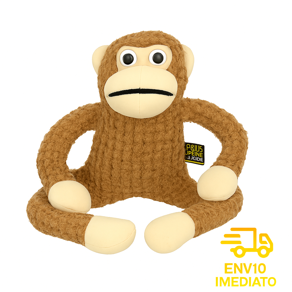 Brinquedo Cachorro Pelúcia Macaco Macaquinho Mordedor 40 cm com Apito
