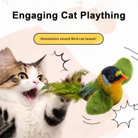 Brinquedo De Gato Simulação Realista Pássaro De Pelúcia Para Gatos E Cães Toque Fonação Física