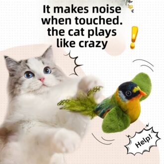 Brinquedo Interativo Para Gatos Com Som De Pássaro – Boneca Animal Vocalização Realista