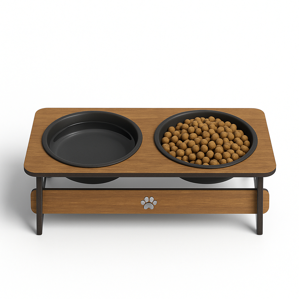 Comedouro Suspenso Pet Cachorro e Gato Duplo Mdf