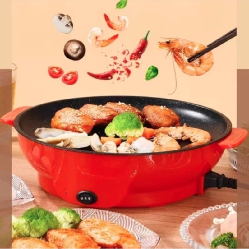 Frigideira Eletrica Antiaderente Chapa Assadeira Grill Multifuncional 600W 110v ou 220v