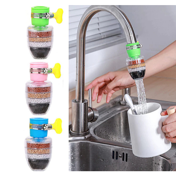 Kit 2 Filtro Purificador De Agua Para Torneira Bico Carvão Ativado 3 Em 1