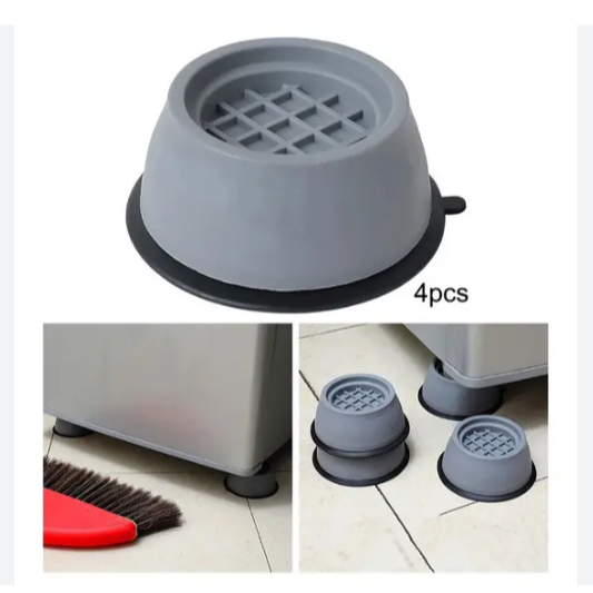 Kit 4 Peças Suporte Anti Vibraç ãoAlmofada Amortecedor De Borracha Pezinho, Suporte Pé Máquina de Lavar Roupas Nivelador