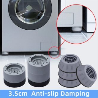 Kit 4 Suporte Pé Máquina De Lavar E Secar Almofadas De Apoio Anti Vibração Limpar Lavadora Borracha