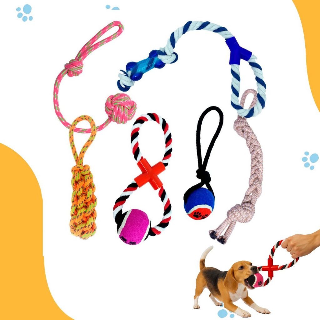 Kit 5 Brinquedo Cachorro Cordas Sortidas para Cachorro Savana Pet - Sortida