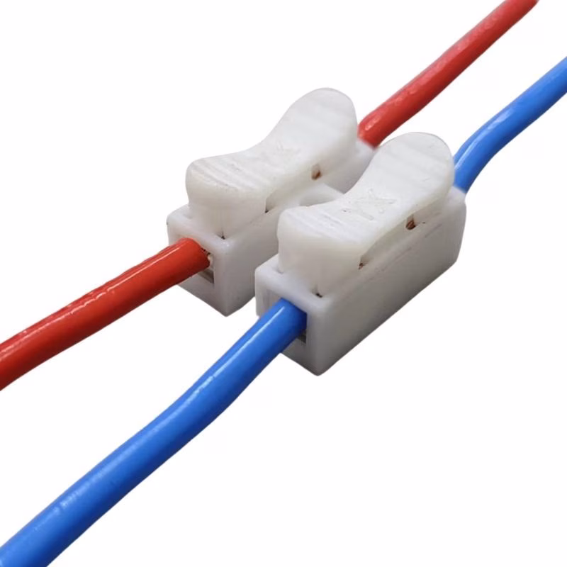 Kit 50/100 Conector de Pressão 2 via para fios duplo Emenda Sem Solda Sem Parafusos