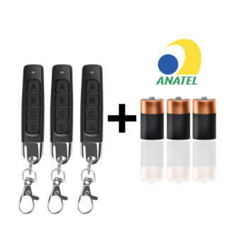 KIT Controle ORIGINAL de Portão Electrónico Remoto Compatível 433Mhz automático Garagem 4 Botões Residencial universal