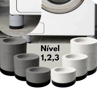 Kit Pés Para Máquina de Lavar Nivelador 4 Peças Anti-vibração e Ruído