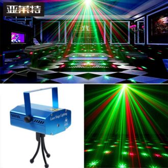 Mini Laser Stage Lighting Projetor Raio Holografico Dj Festa Balada Luzes 08 110/220v
