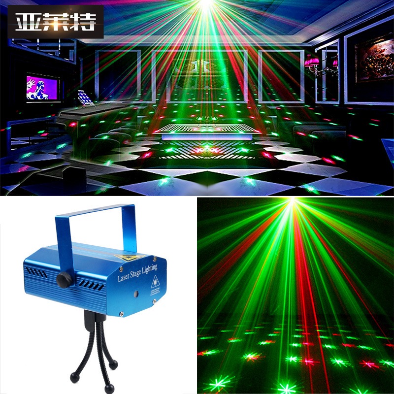 Mini Laser Stage Lighting Projetor Raio Holografico Dj Festa Balada Luzes 08 110/220v