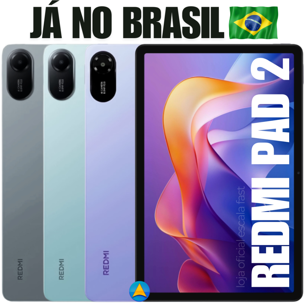 Novo Tablet Xiaomi Redmi Pad 2 com WiFi 256/8GB 128/6GB 128/4GB RAM Tela 11" - Envio Imediato