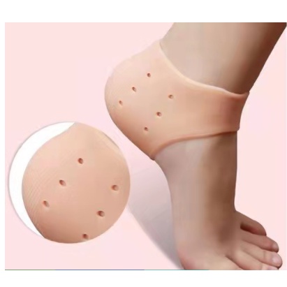 Par de Meia Palmilha Silicone Gel Protecao Ortopedica Esporao Calcanhar Fascite Tamanho Unico