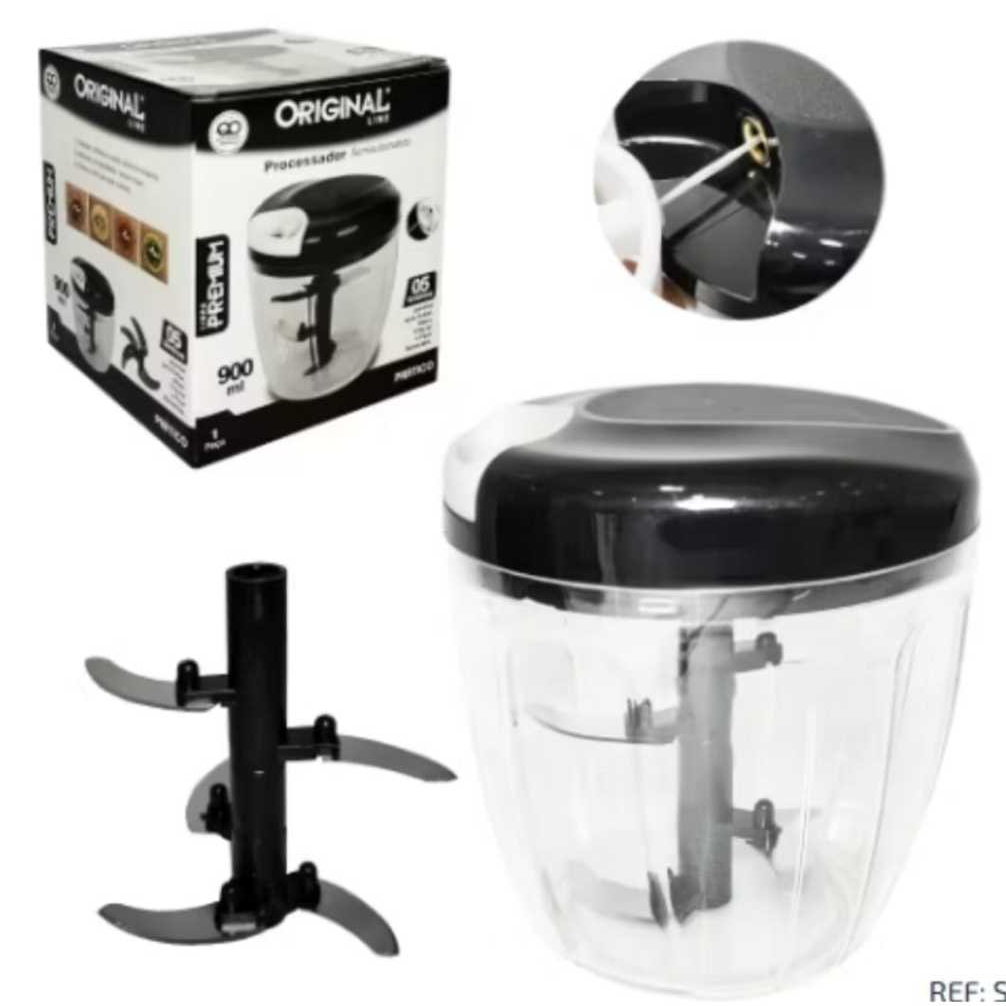 Processador Manual De Alimentos Grande 5 Lâminas 900ml Original line