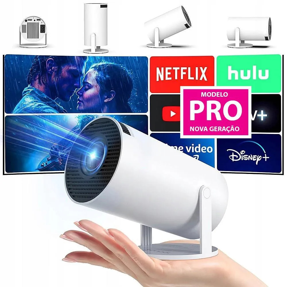 Projetor Wi-fi lançamento Portátil com Android HDMI Smart Cinema H300 720P HD