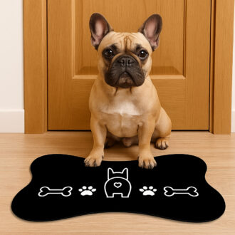 Tapete Para Comedouro PET Antiderrapante - Ossinho - 38x25 - Cachorro e Gato