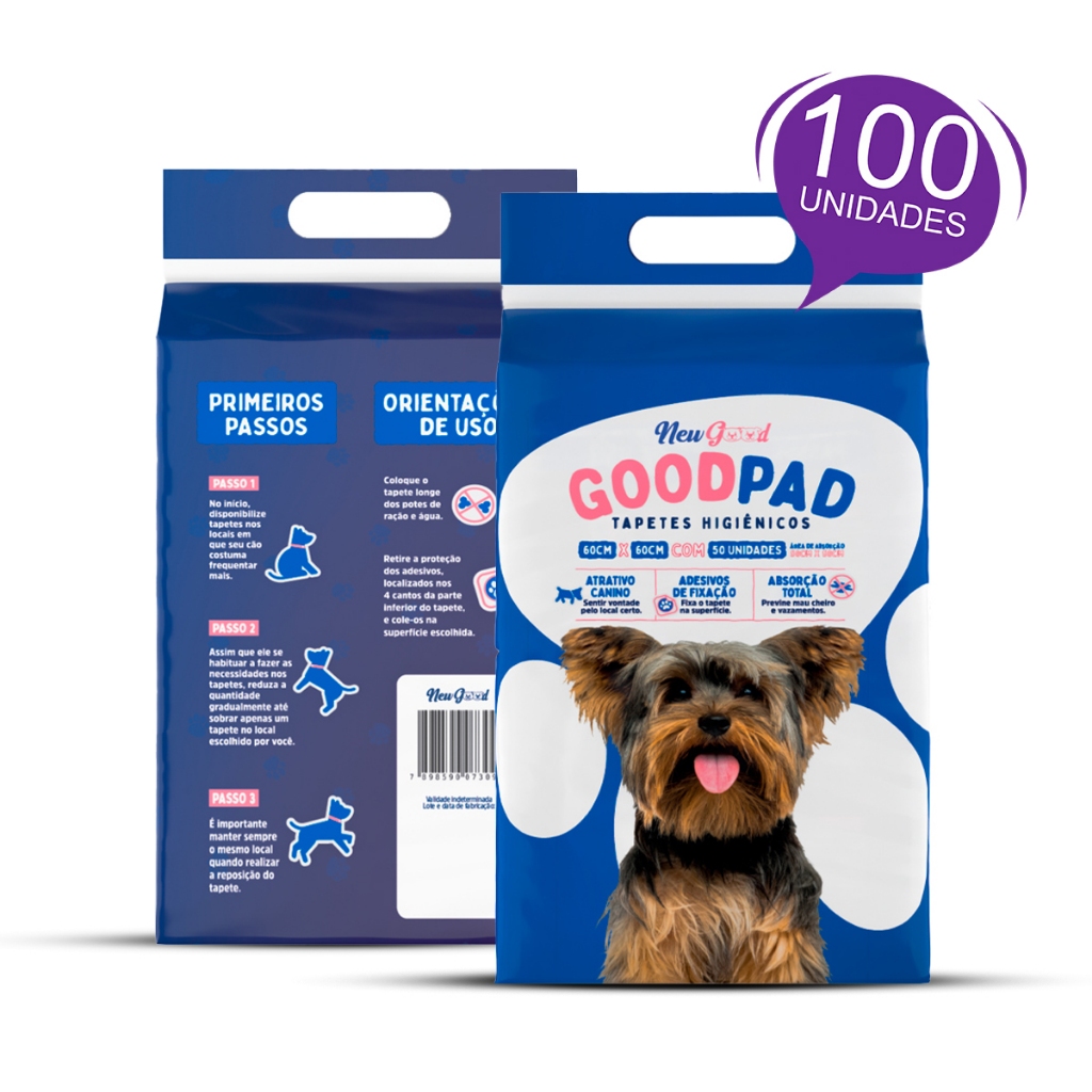 Tapetes Higiênico Para Cachorro 60x60 - Kit 100 Unidades