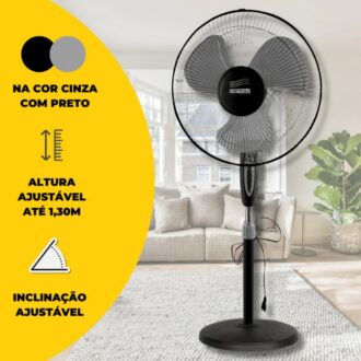Ventilador Coluna 130cm Ajuste De Altura e Inclinação Com 3 Velocidades 110v Forte Silencioso