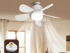 Ventilador de Teto com Luz para Pequenos Espaços Silencioso Controle Remoto Instalação Fácil Bivolt