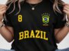 Blusa Feminina Brasil Hexa T-shirt Verão Manga Curta Algodão